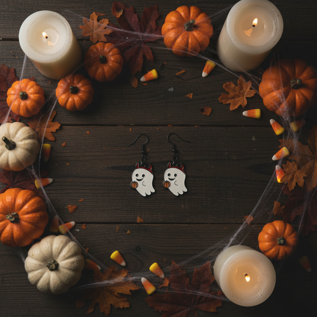 Devil Ghost Halloween Earrings – Spooky Dangle Jewelry