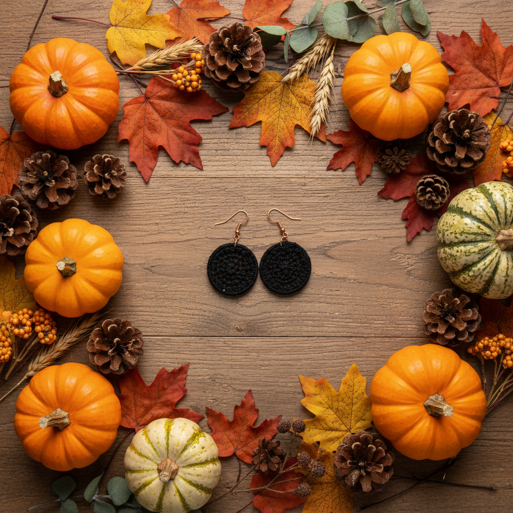Crocheted Black Hoop Earrings – Small Round Jewelry