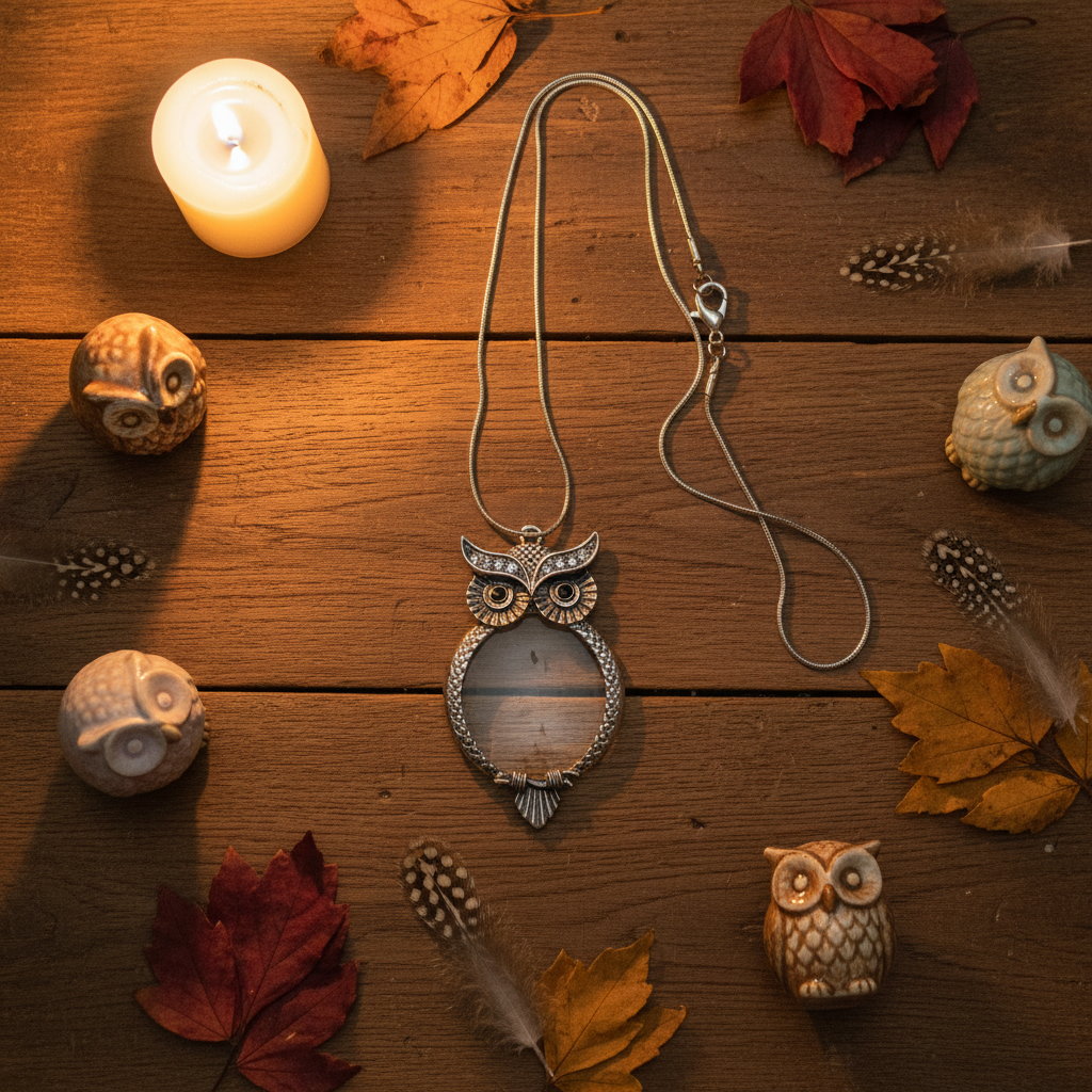 Large Owl Necklace Display Stand – Vintage Style Jewelry Holder