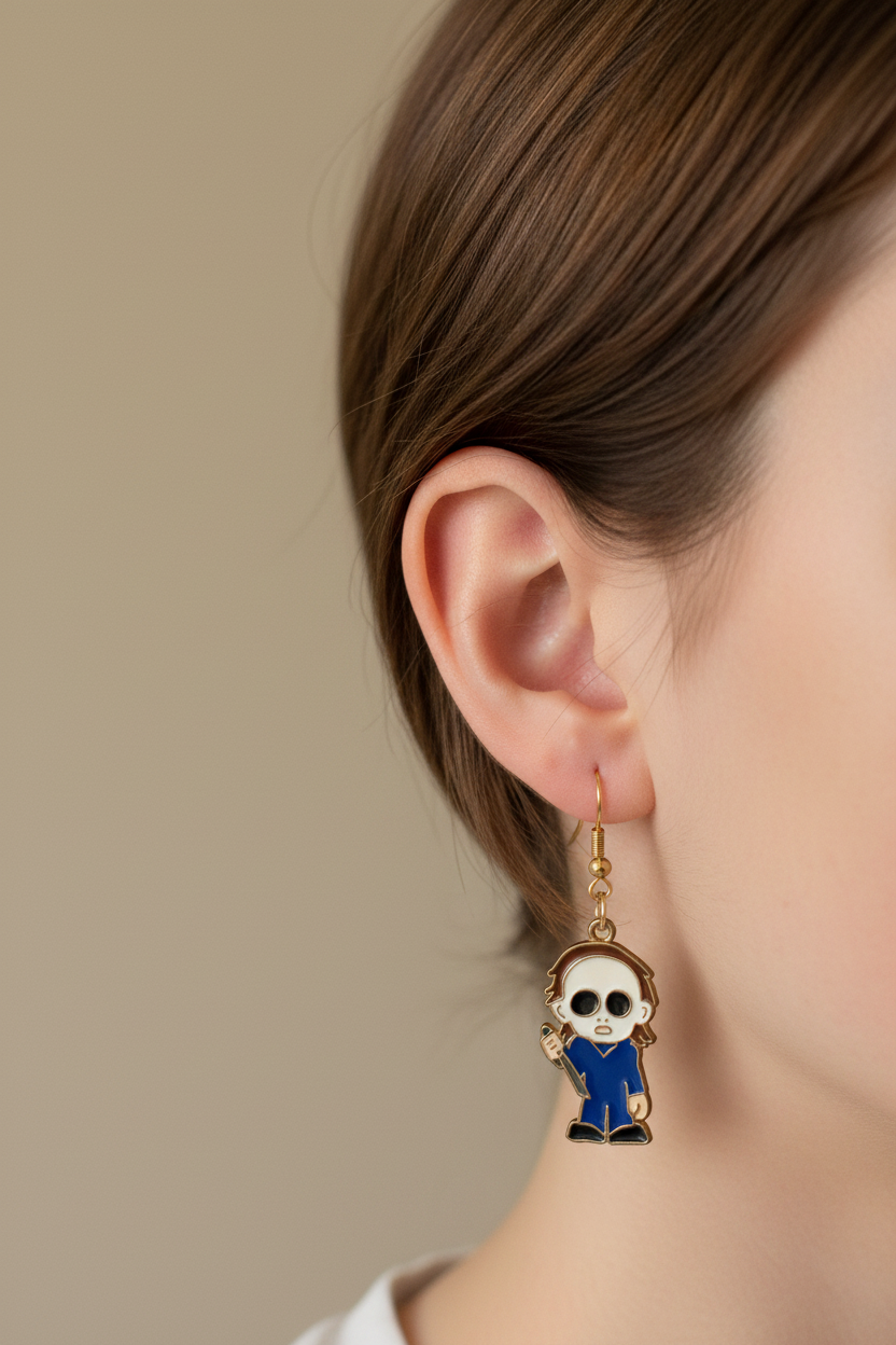 Michael Myers Horror Earrings – Classic Slasher Character Jewelry