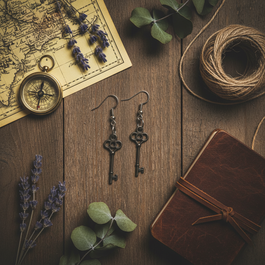 Antique Skeleton Key Earrings – Vintage Style Dangle Jewelry
