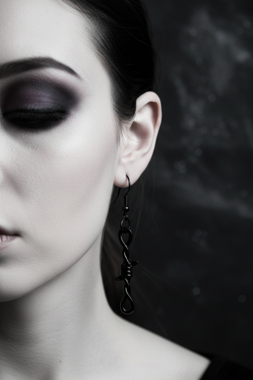 Gothic Barbed Wire Earrings – Witchy Statement Jewelry