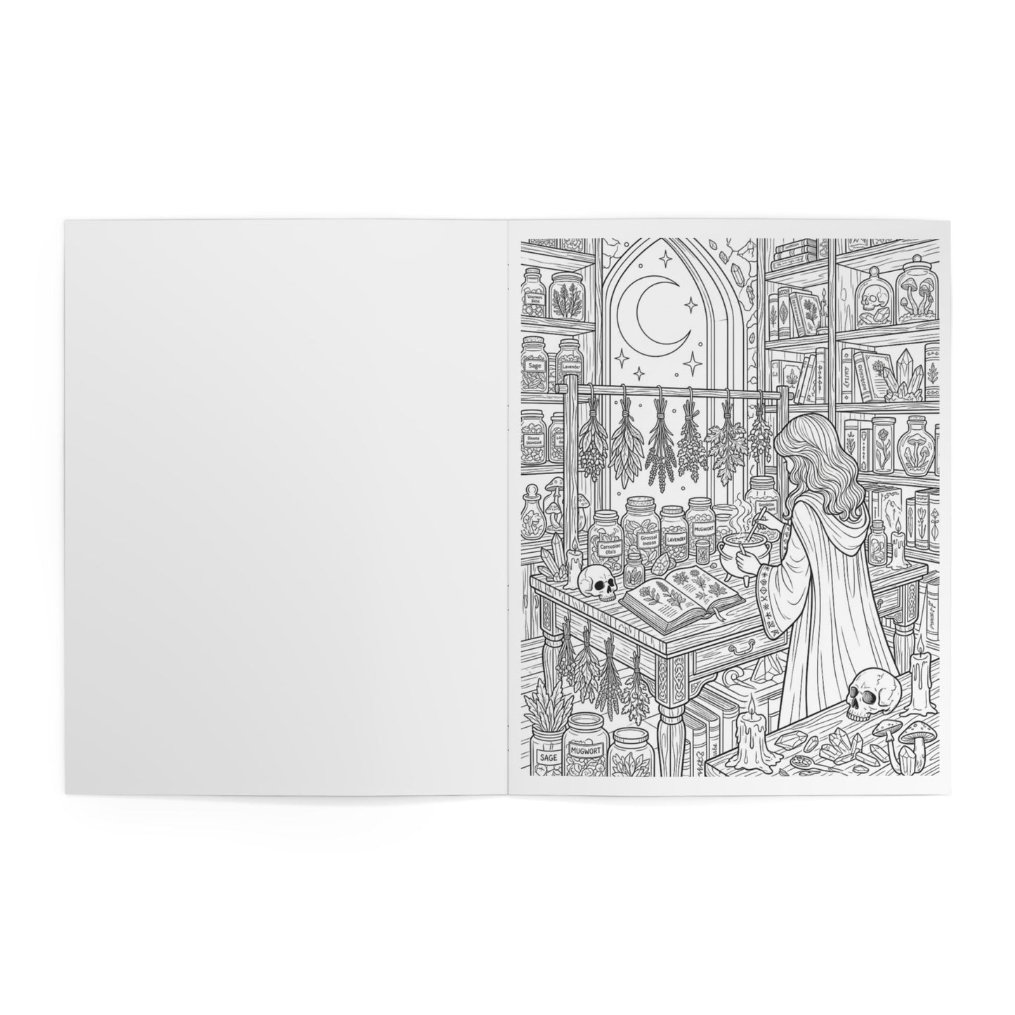 Witchy Moon Coloring Book — The Lunar Stitch Magical Adult Coloring Pages