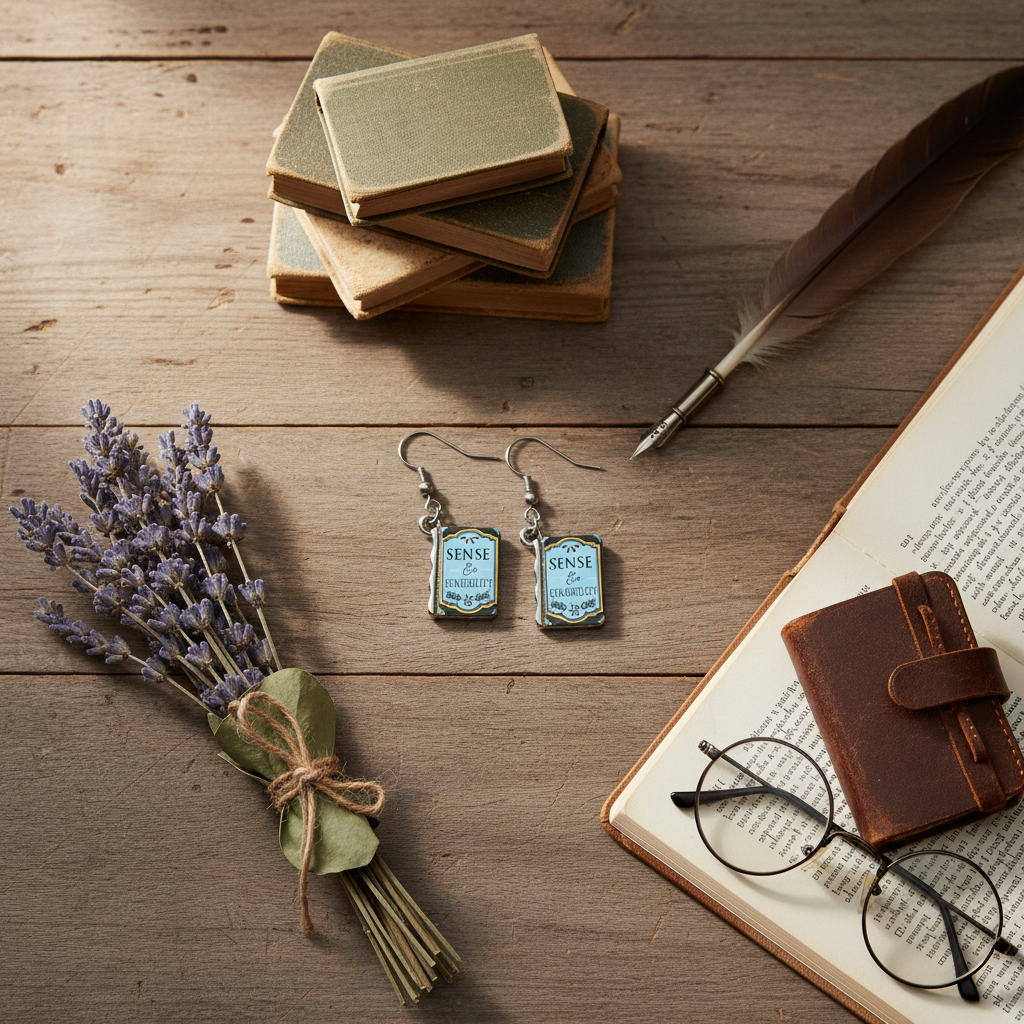 Jane Austen Sense and Sensibility Book Earrings – Literary Jewelry Gift