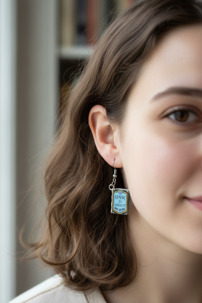 Jane Austen Sense and Sensibility Book Earrings – Literary Jewelry Gift