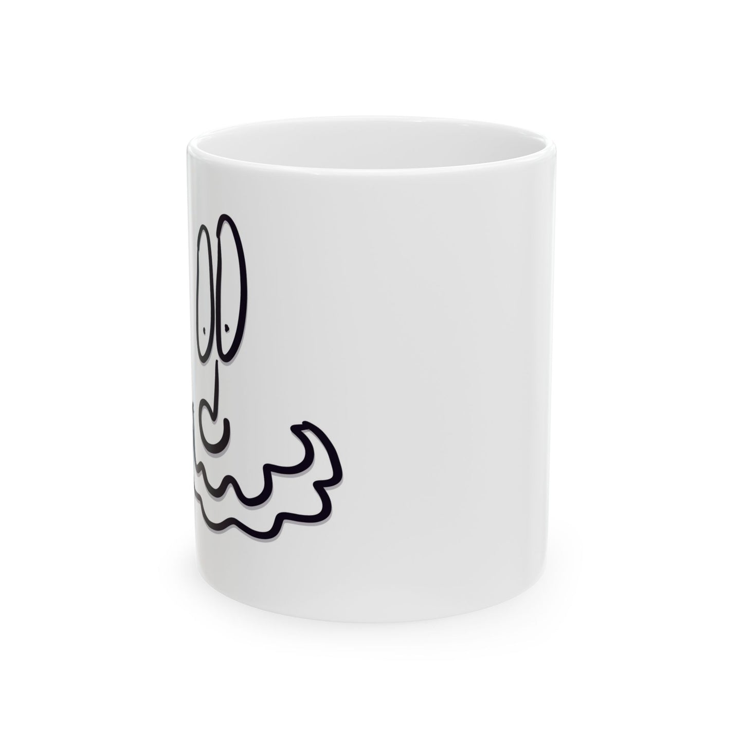 Funny Doodle Face Ceramic Mug – Cute Cartoon Eyes & Mustache Coffee Cup (11oz/15oz)