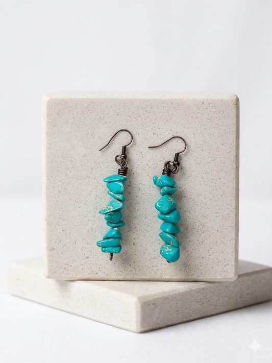 Turquoise Dangle Earrings: Natural Gemstone Jewelry
