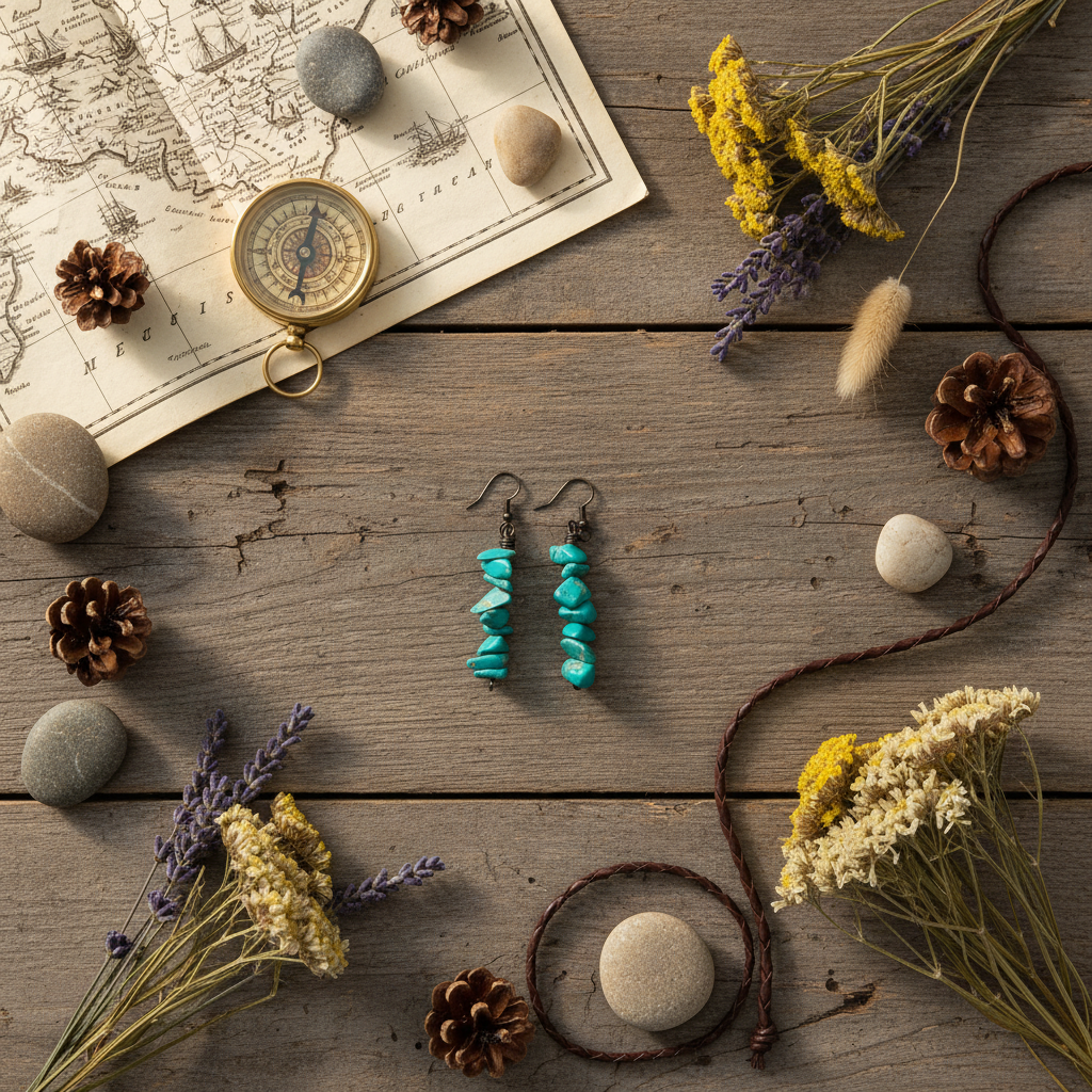 Turquoise Dangle Earrings: Natural Gemstone Jewelry