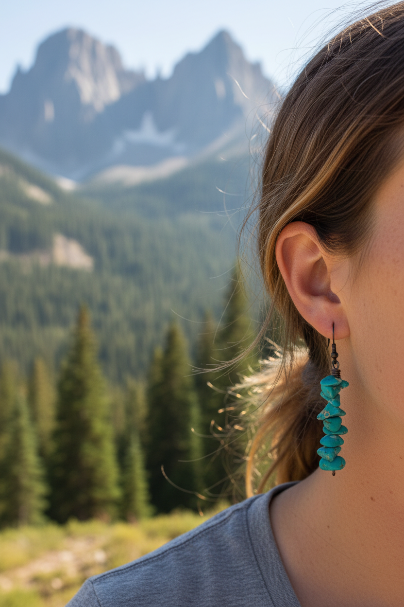 Turquoise Dangle Earrings: Natural Gemstone Jewelry