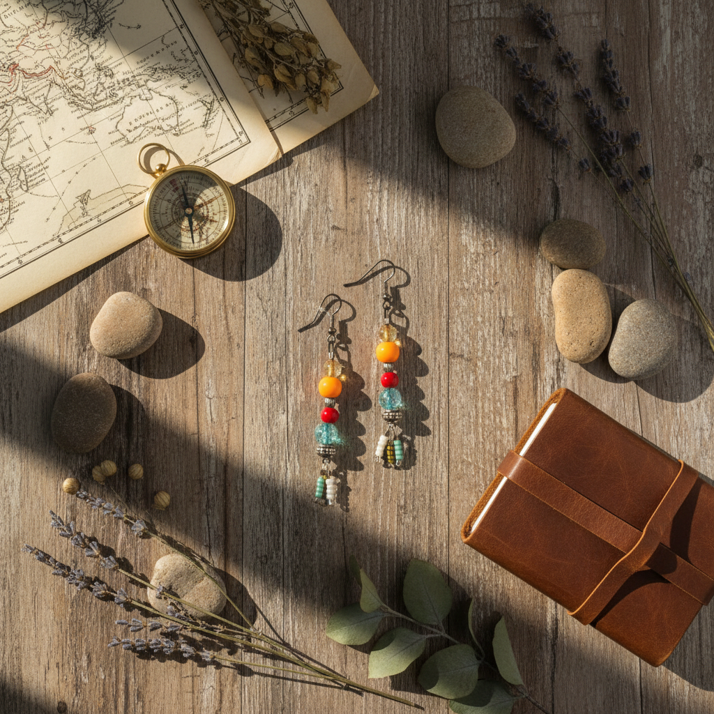 Beaded Dangle Earrings: Bohemian Style, Colorful Gemstone Jewelry
