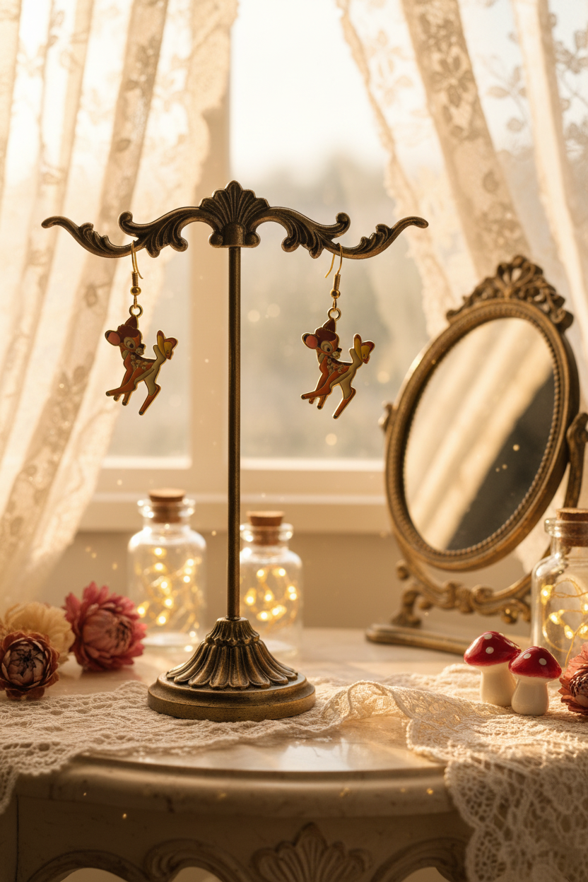 Bambi Storybook Earrings – Whimsical Fawn Jewelry