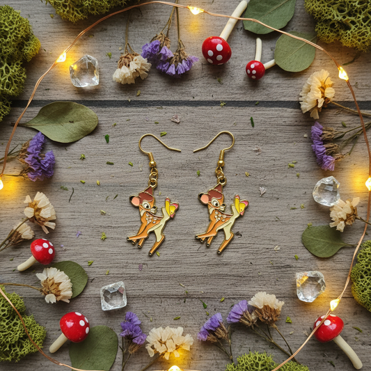 Bambi Storybook Earrings – Whimsical Fawn Jewelry