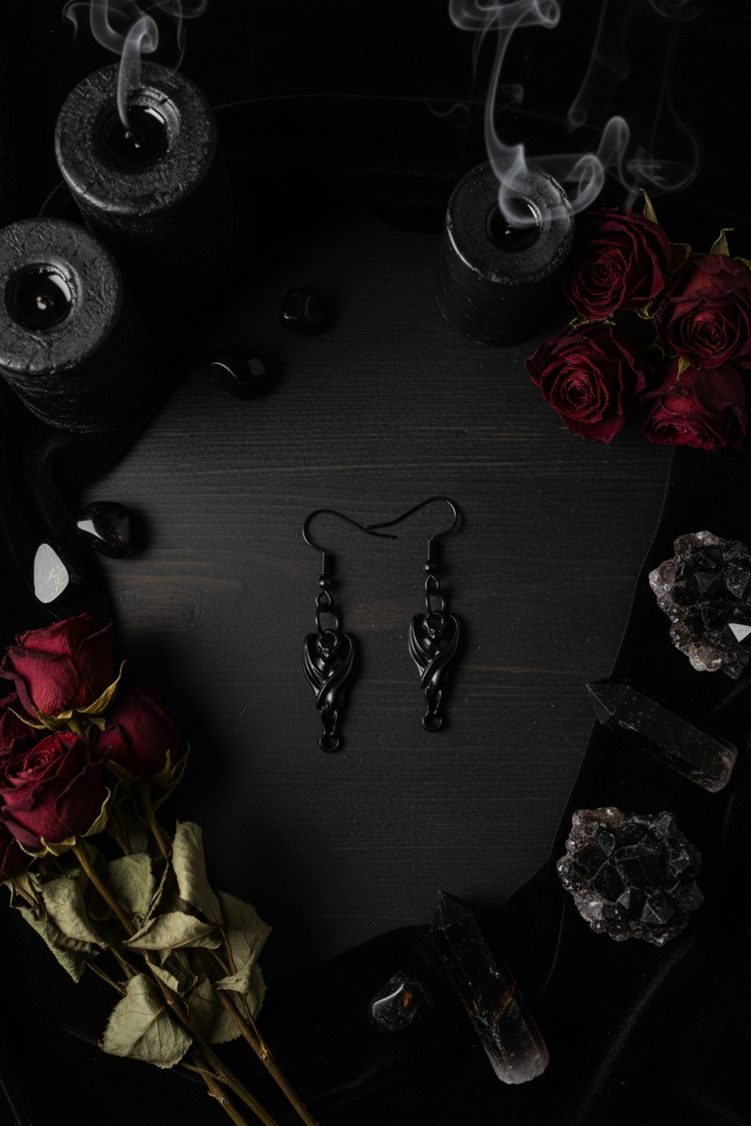 Gothic Bat Earrings – Witchy Jewelry, Dark Academia Accessories