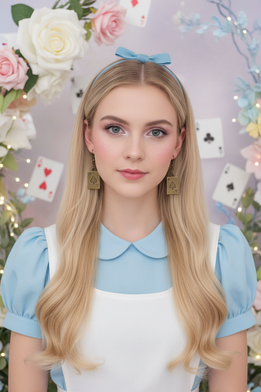 Alice in Wonderland Red Queen Card Earrings – Whimsical Storybook Jewelry