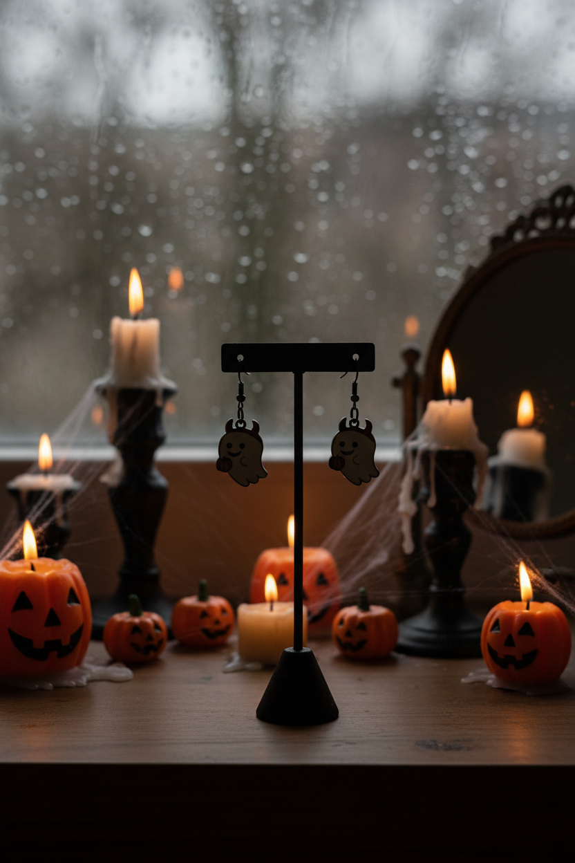 Devil Ghost Halloween Earrings – Spooky Dangle Jewelry