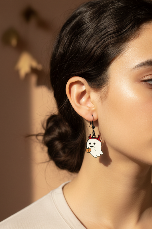 Devil Ghost Halloween Earrings – Spooky Dangle Jewelry