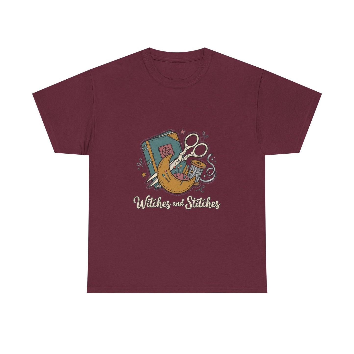 Sewing & Stitching Graphic Tee — Quilting, Scissors & Thread Craft Shirt