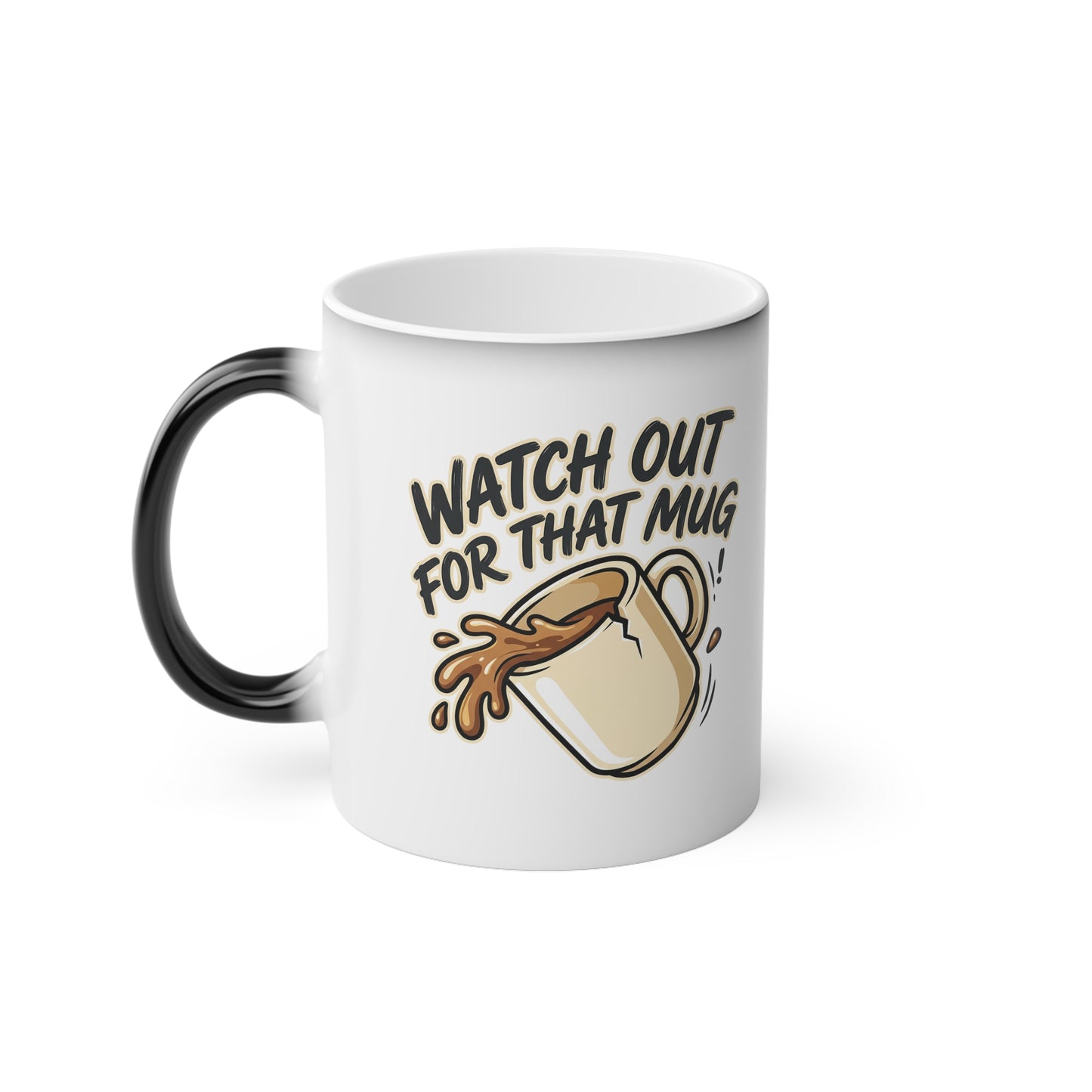 Magic Color-Change Mug — "Woke Up Like This" Cute Cartoon Toast Novelty Gift