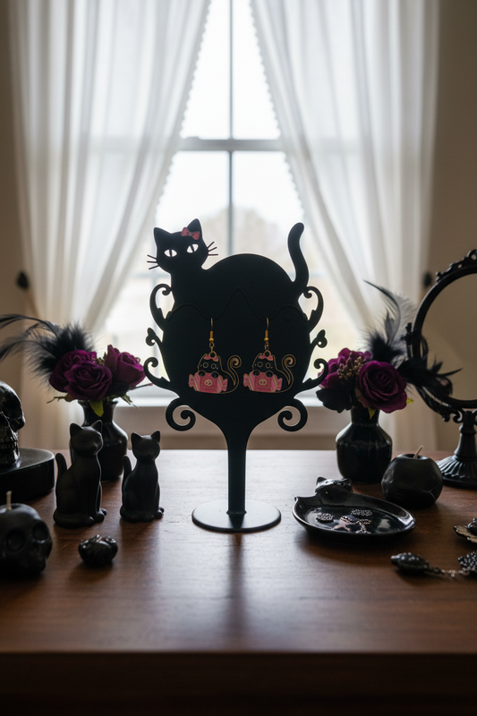Candy Cat Earrings – Pink Kawaii Kitty Jewelry