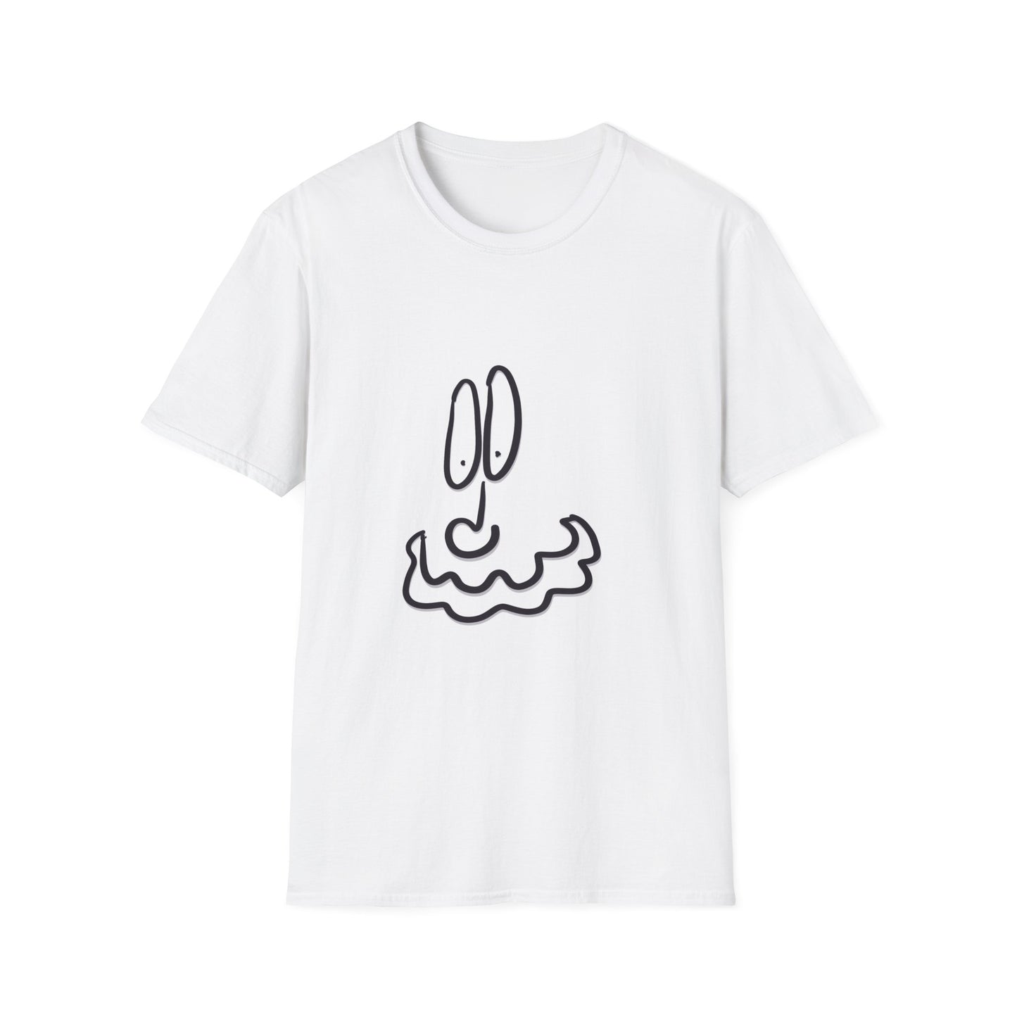 T-Shirt — Minimal Doodle Face Tee (Playful Abstract Line Art)
