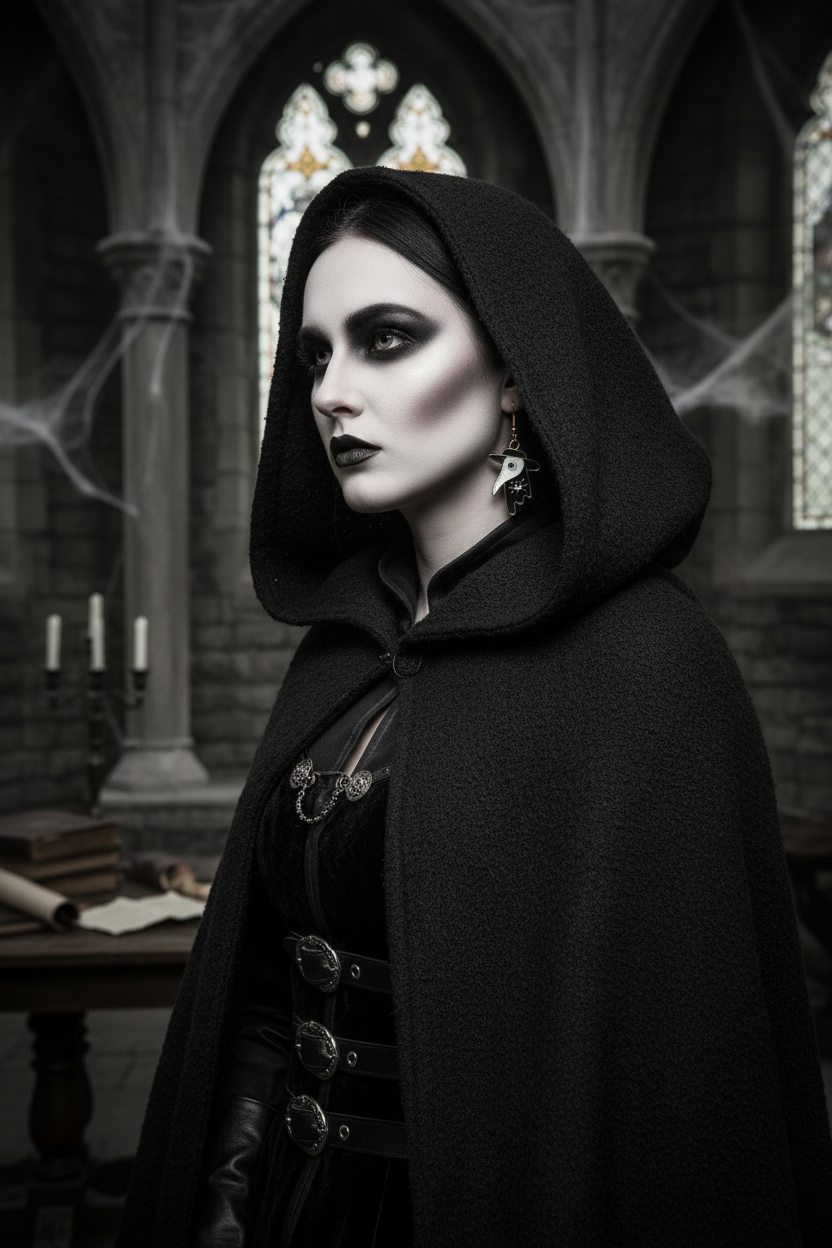 Gothic Plague Doctor Earrings – Witchy Eye Charm Jewelry