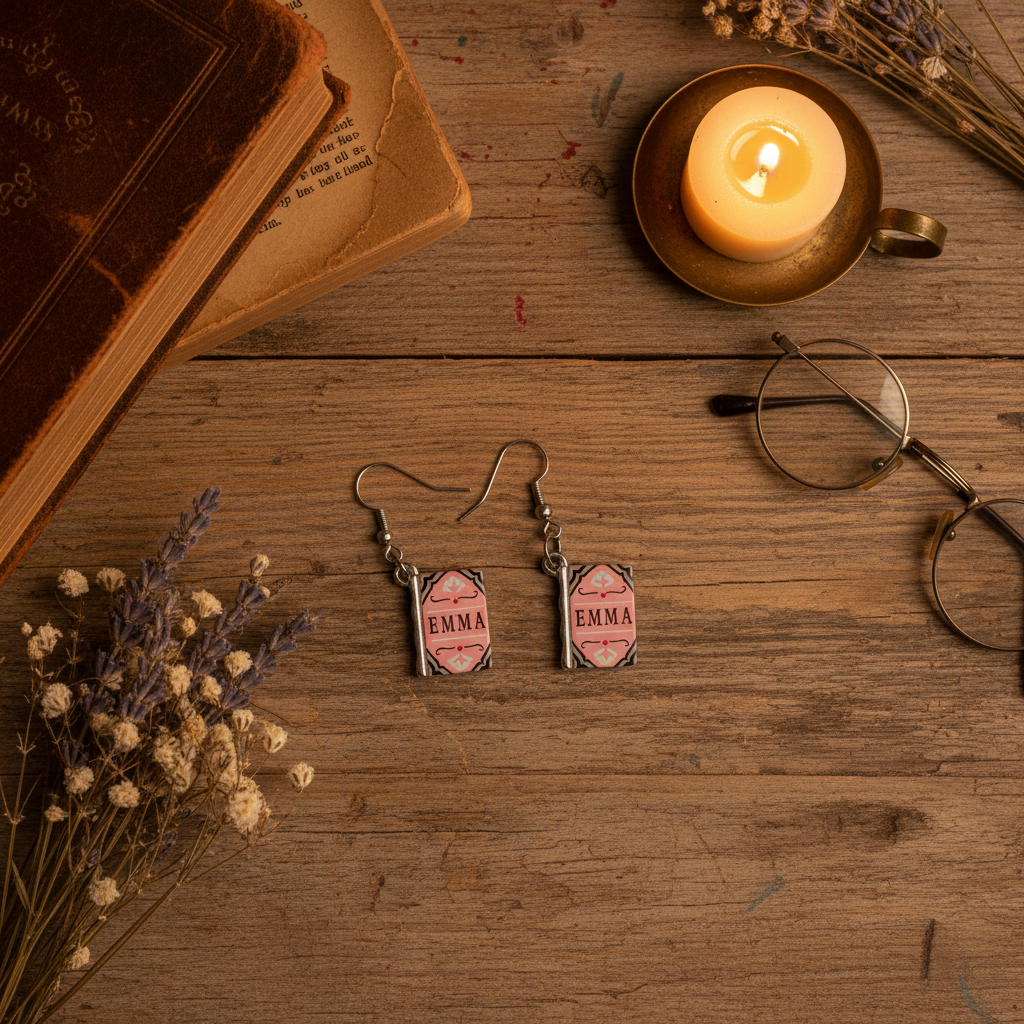 Emma Jane Austen Book Earrings – Literary Jewelry Gift
