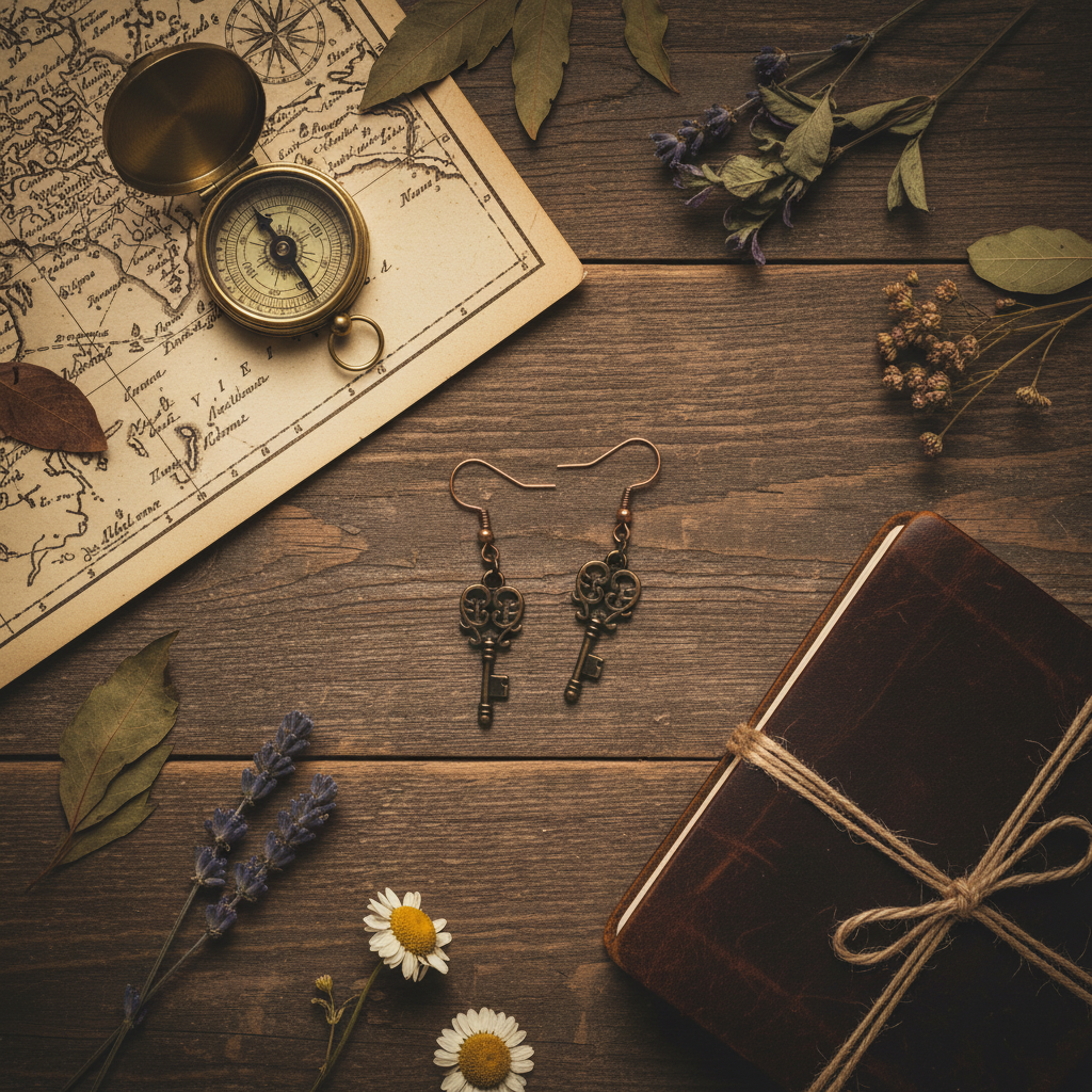 Bronze Skeleton Key Earrings – Vintage Adventure Jewelry