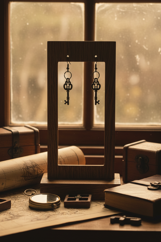Brass Skeleton Key Earrings – Vintage Adventure Jewelry