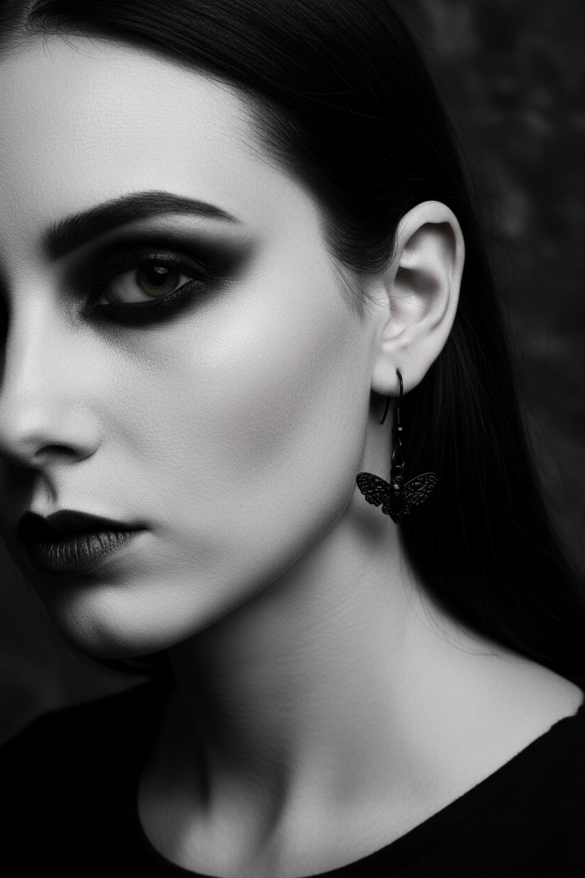 Gothic Moth Earrings – Witchy Dark Academia Jewelry