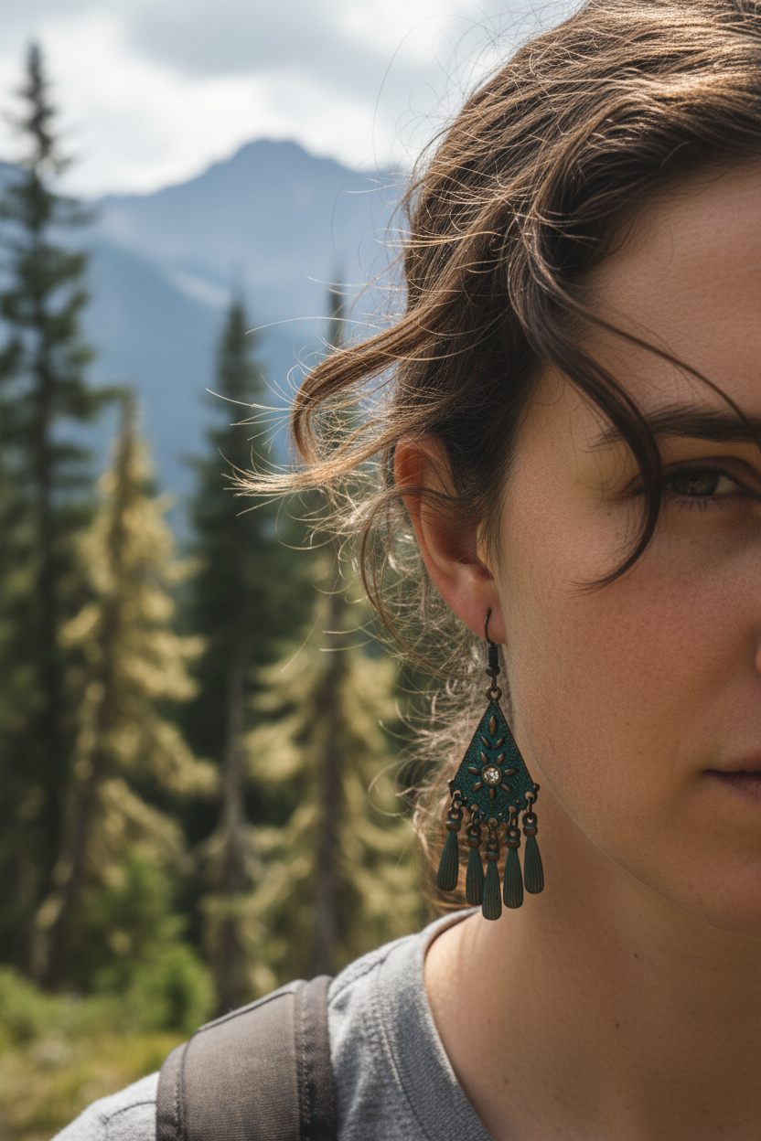 Turquoise Dangle Earrings with Tassels – Bohemian Style Jewelry