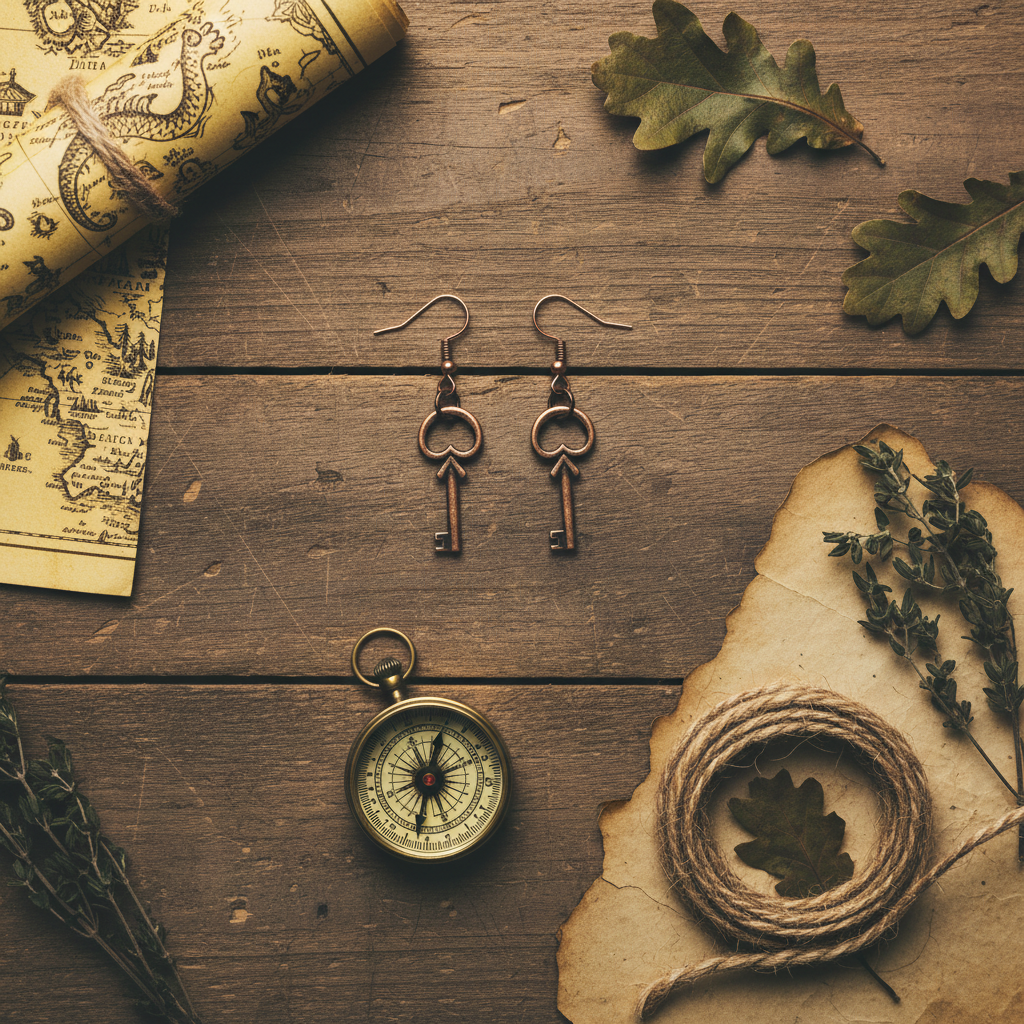 Bronze Skeleton Key Earrings – Vintage Adventure Jewelry
