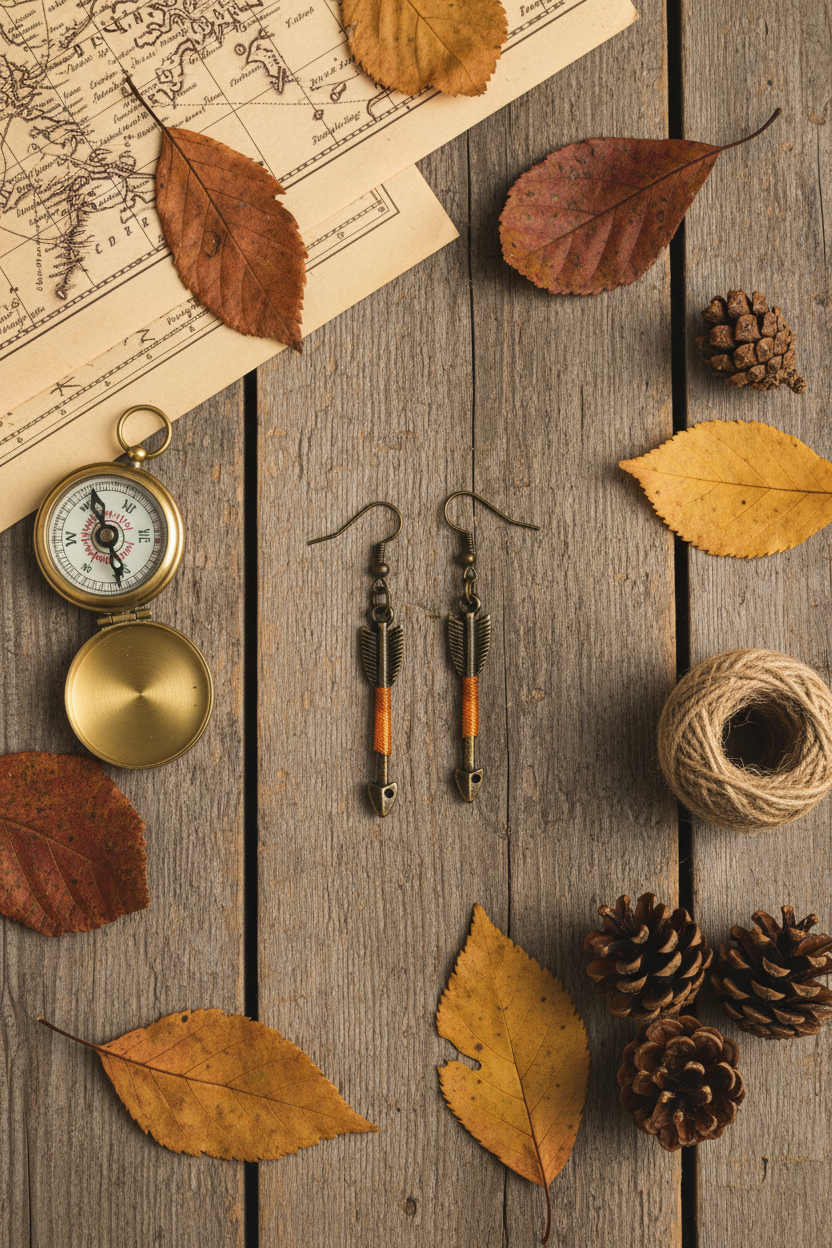 Arrow Earrings with Orange Accents – Adventure Jewelry