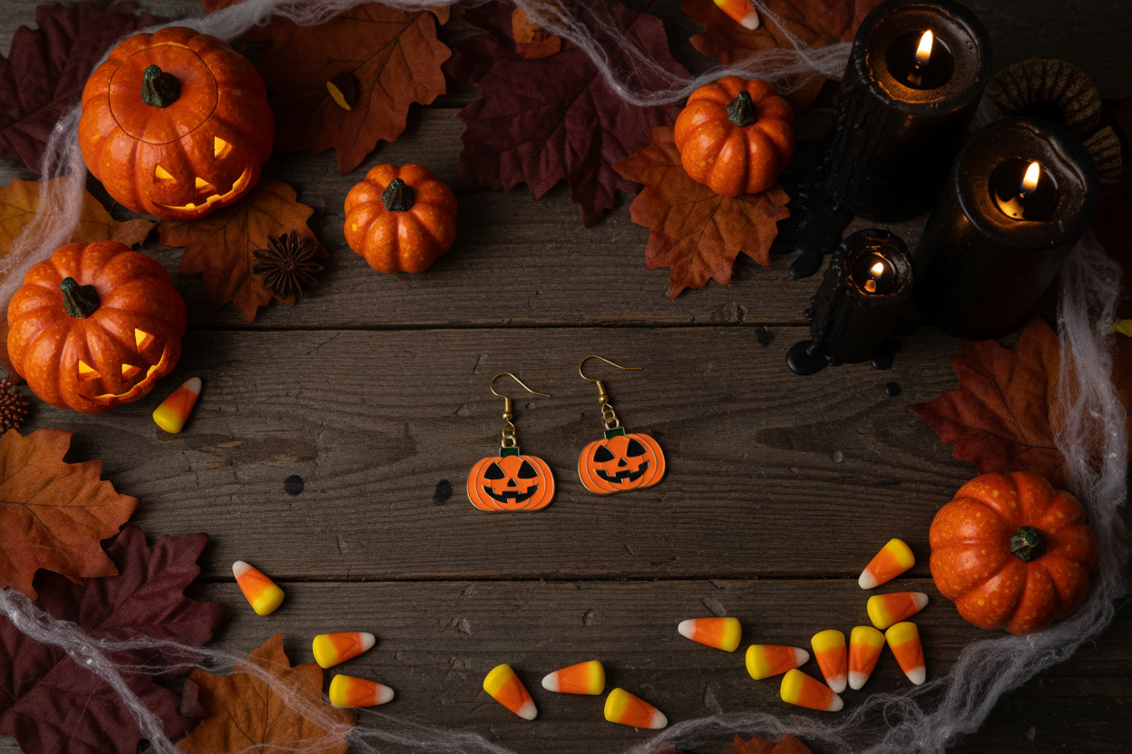 Halloween Pumpkin Earrings – Spooky Autumn Jewelry