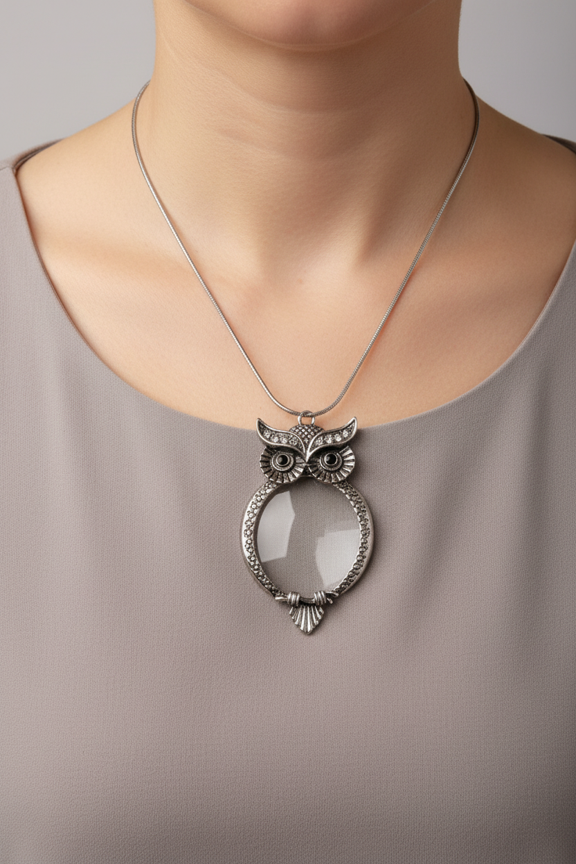 Large Owl Necklace Display Stand – Vintage Style Jewelry Holder