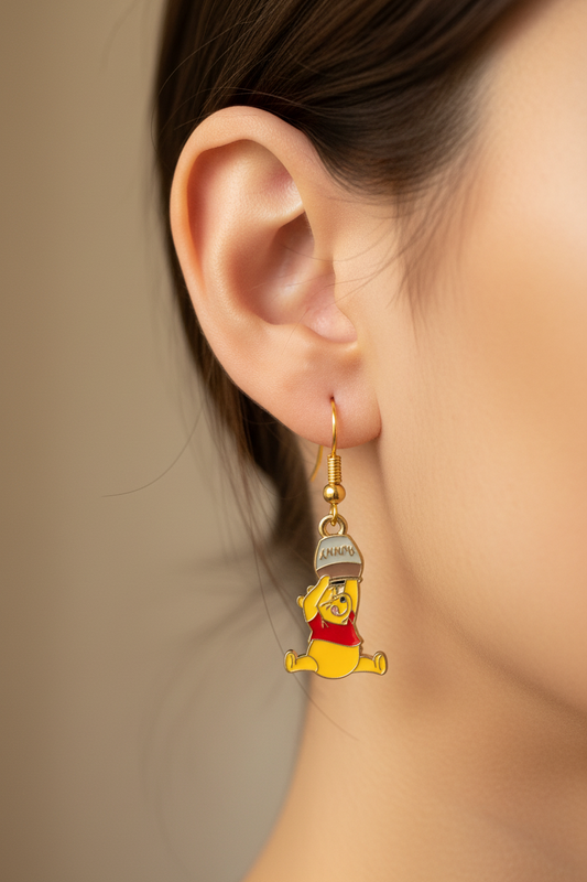Winnie the Pooh Earrings, Storybook Character Jewelry