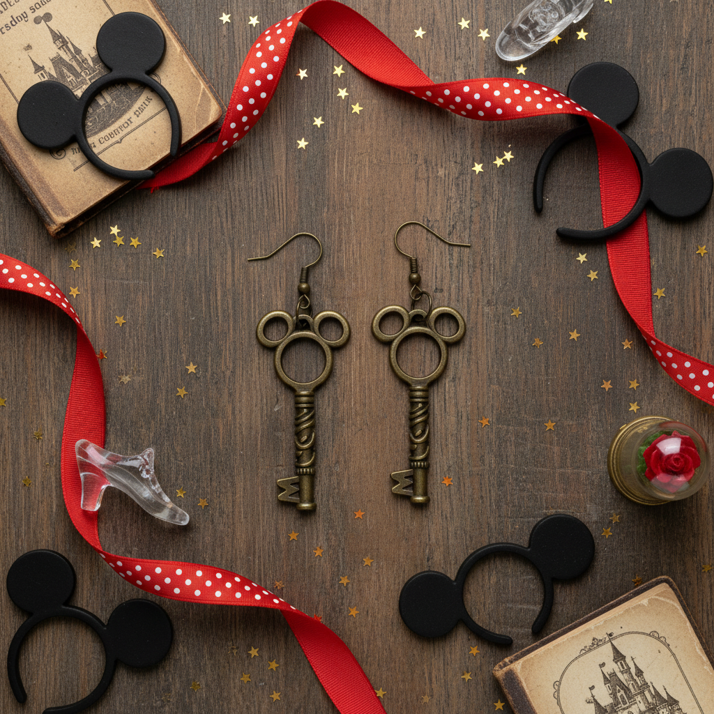 Mickey Mouse Key Earrings – Vintage Storybook Jewelry