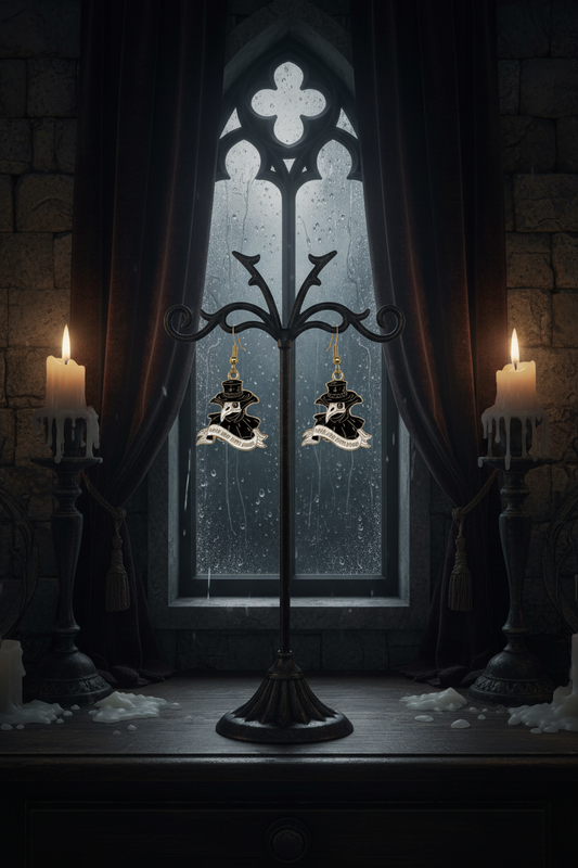 Plague Doctor Earrings: Wash Your Hands Gothic Jewelry